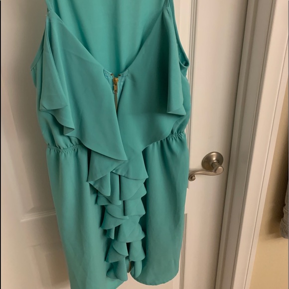 Turquoise Zip up Dress - Picture 4 of 5